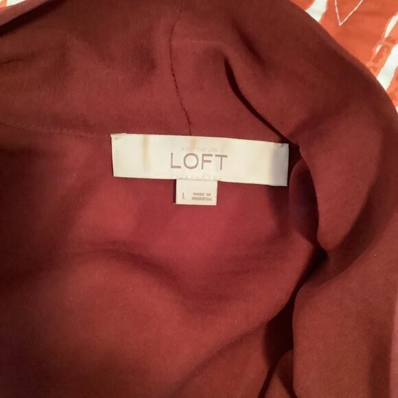 Rust LOFT Flutter Ruffle Blouse - L - Picture 7 of 7